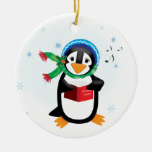 Ornamento de los pingüinos de Caroling Ornamentos Para Reyes Magos