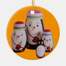 Ornamento de los pingüinos ornamento de navidad