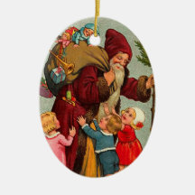 Ornamento de Papá Noel del vintage Ornamentos Para Reyes Magos