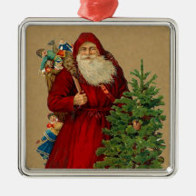 Ornamento de Papá Noel del vintage Adorno De Navidad