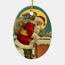 Ornamento de Papá Noel del vintage Adornos De Navidad