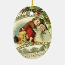 Ornamento de Papá Noel del vintage Ornatos