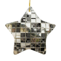 Ornamento de plata chispeante de la estrella del d adornos