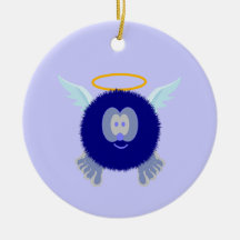 Ornamento de Pom Pom PAL del ángel azul Ornatos
