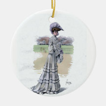 Ornamento de una mujer de Edwardian en una pista d Ornaments Para Arbol De Navidad