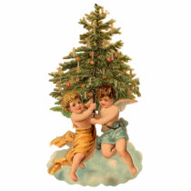 Ornamento del árbol de navidad y de los ángeles de esculturas fotograficas