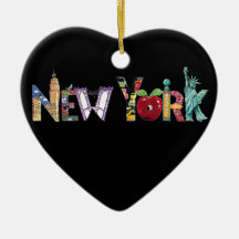 Ornamento del corazón de Nueva York Ornatos