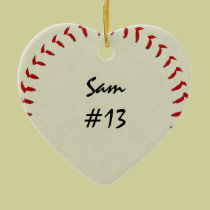 Ornamento del corazón del béisbol adornos