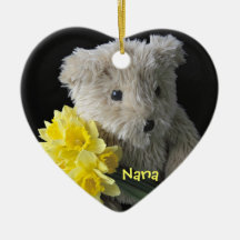 ornamento del corazón del oso del narciso adorno para reyes