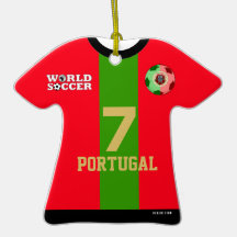 Ornamento del jersey de fútbol del mundial de Port Adornos De Navidad
