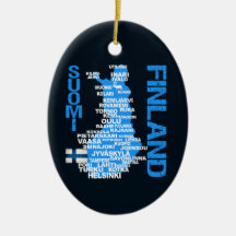 Ornamento del MAPA de FINLANDIA - personalizable Ornamento Para Reyes Magos