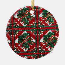 Ornamento del navidad de la cinta del acebo adornos de navidad