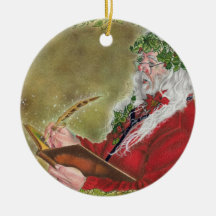 Ornamento del navidad de la lista de Santa Ornamentos De Navidad