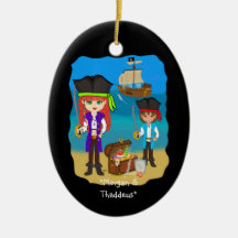 Ornamento del navidad de los piratas adorno