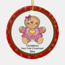 Ornamento del navidad del bebé del chica del pan d adornos de navidad