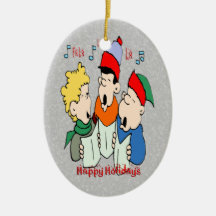 Ornamento del óvalo de los Carolers del navidad Ornamento Para Reyes Magos