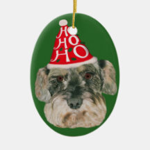 Ornamento del óvalo del navidad del Schnauzer Ornamento De Navidad