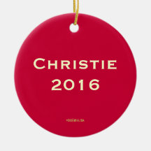 Ornamento del personalizado de Christie 2016 del a Ornamento Para Arbol De Navidad
