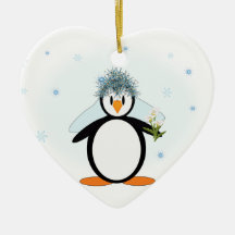 Ornamento del pingüino de la novia y del novio ornamentos de navidad