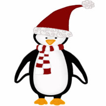 Ornamento del pingüino del navidad esculturas fotográficas