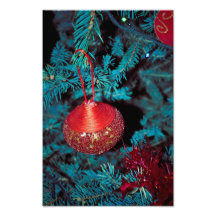Ornamento del rojo del árbol de navidad foto