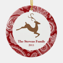Ornamento elegante del navidad de los ciervos ornatos