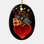 Ornamento floral del amor del corazón de la tarjet adorno para reyes