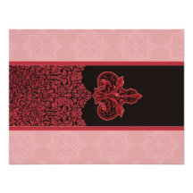 Ornamento floral indio rojo color de rosa que casa invitaciones personalizada