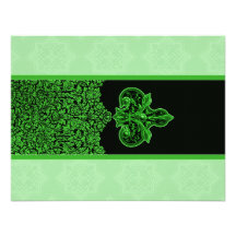 Ornamento floral indio verde claro que casa RSVP Invitacion Personalizada