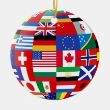 Ornamento global del recuerdo de las banderas ornamento para arbol de navidad