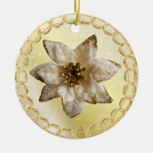 Ornamento hermoso del Poinsettia del blanco y del  Adorno Para Reyes