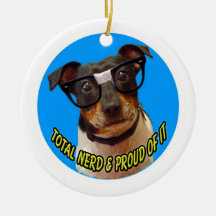 Ornamento Nerdy del logotipo del perro Adornos De Navidad