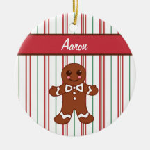 Ornamento personalizado del muchacho del pan de je adornos