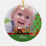 Ornamento personalizado tren de la foto del navida adornos de navidad