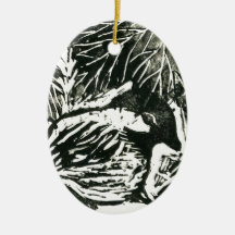 Ornamento - Polluelo-uno-Dee [impresión blanco y n Adornos De Navidad