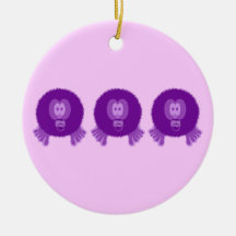 Ornamento púrpura de los bebés de Pom Pom Ornamentos De Reyes Magos