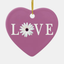 Ornamento púrpura del amor de la margarita ornaments para arbol de navidad