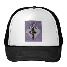 Ornamento púrpura y gris del árbol de navidad gorras