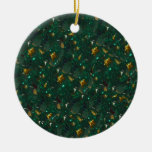 Ornamento redondo verde manchado del oro ornamento para reyes magos