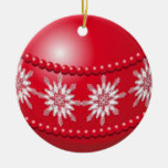 Ornamento rojo de la bola del copo de nieve del na ornaments para arbol de navidad