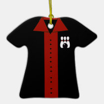 Ornamento rojo de la camisa de los bolos adornos