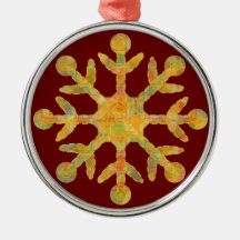 Ornamento rojo del copo de nieve ornamentos de reyes magos