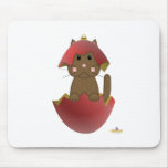 Ornamento rojo del navidad del gato de Brown Tapete De Raton