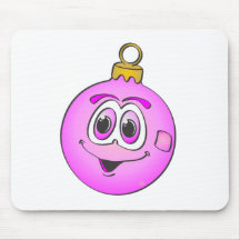 Ornamento rosado Cartoon.png del navidad Alfombrillas De Ratones