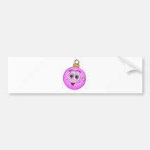 Ornamento rosado Cartoon.png del navidad Pegatina De Parachoque