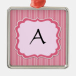 Ornamento rosado del monograma de la madreselva ornamento de navidad
