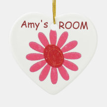 Ornamento rosado personalizado del bebé de la flor ornamento para arbol de navidad