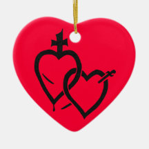Ornamento sagrado y inmaculado de los corazones ornamento para arbol de navidad
