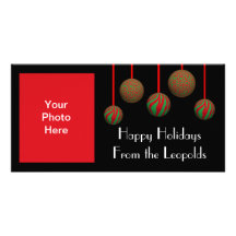 Ornamentos adaptables de Navidad del leopardo y de Tarjetas Personales Con Fotos