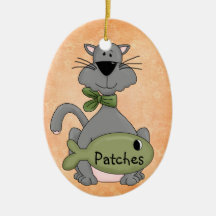 Ornamentos de encargo del navidad del gato adorno